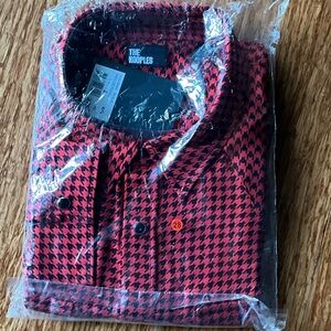 The Kooples Houndstooth Red and Black Shirt